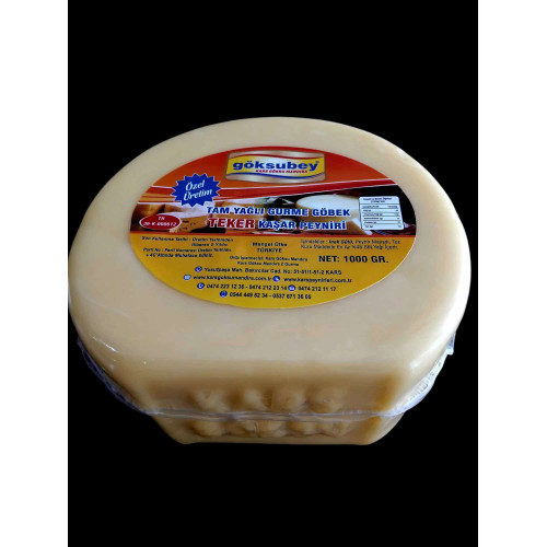 KARS GÖKSU MANDIRAGÖKSUBEY GURME GÖBEK TEKER KAŞAR 1KG VAKUMLU
